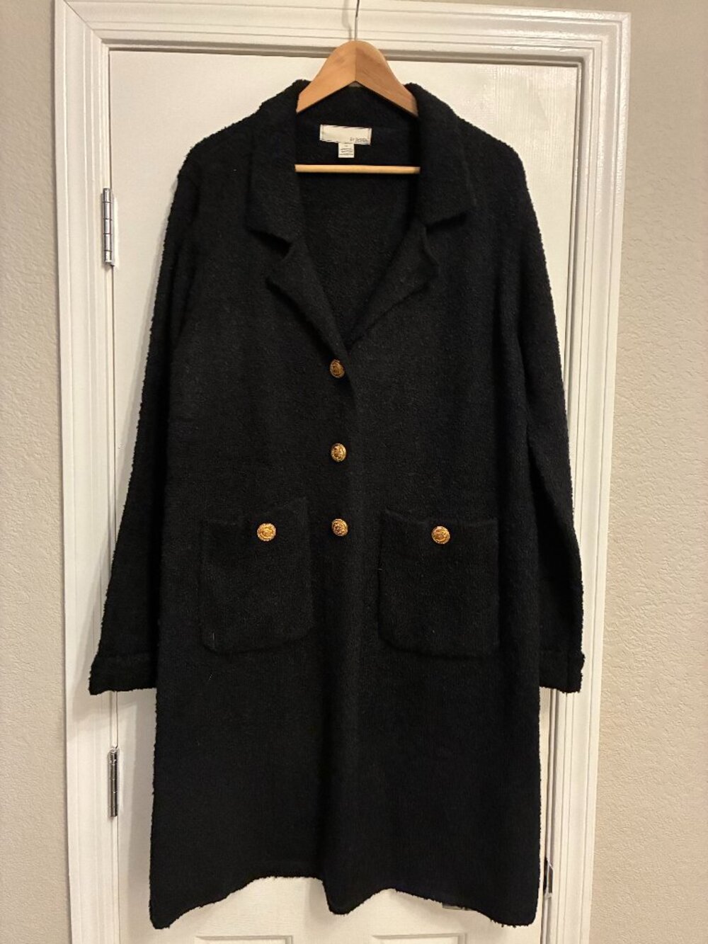 Cardigan jacket, black, size 1X, by By Design.